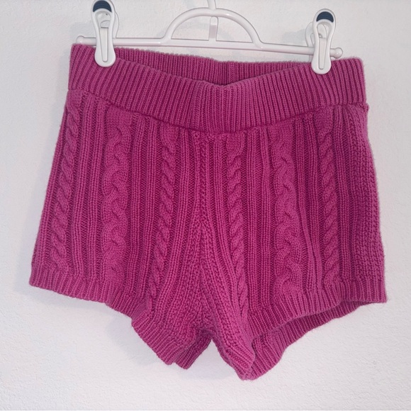 Pink Cable Knit Micro Shorts - Picture 5 of 9